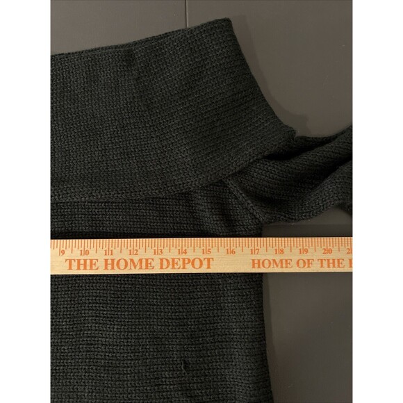 Seek the Label Off The Shoulder Sweater Chunky Knit M Black Roll Neck Romantic - Picture 6 of 14